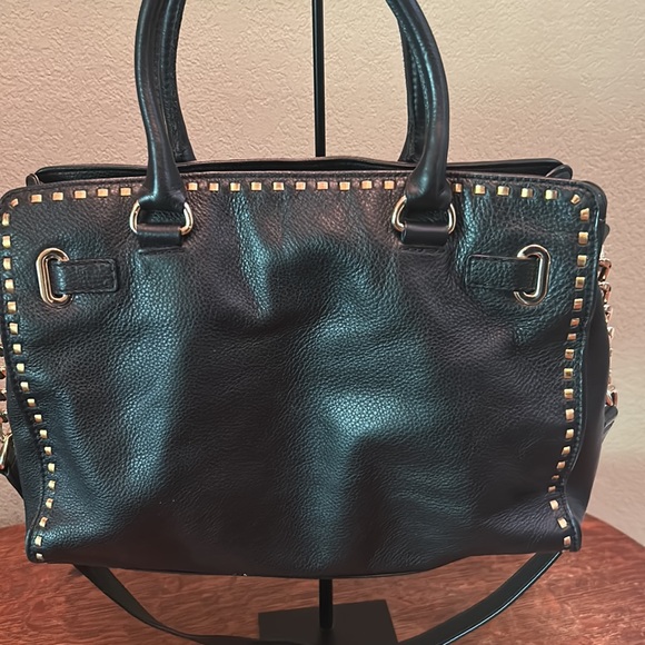 Michael Michael Kors Hamilton Whipstitched Black Pebbled Leather EW Tote - Picture 8 of 15